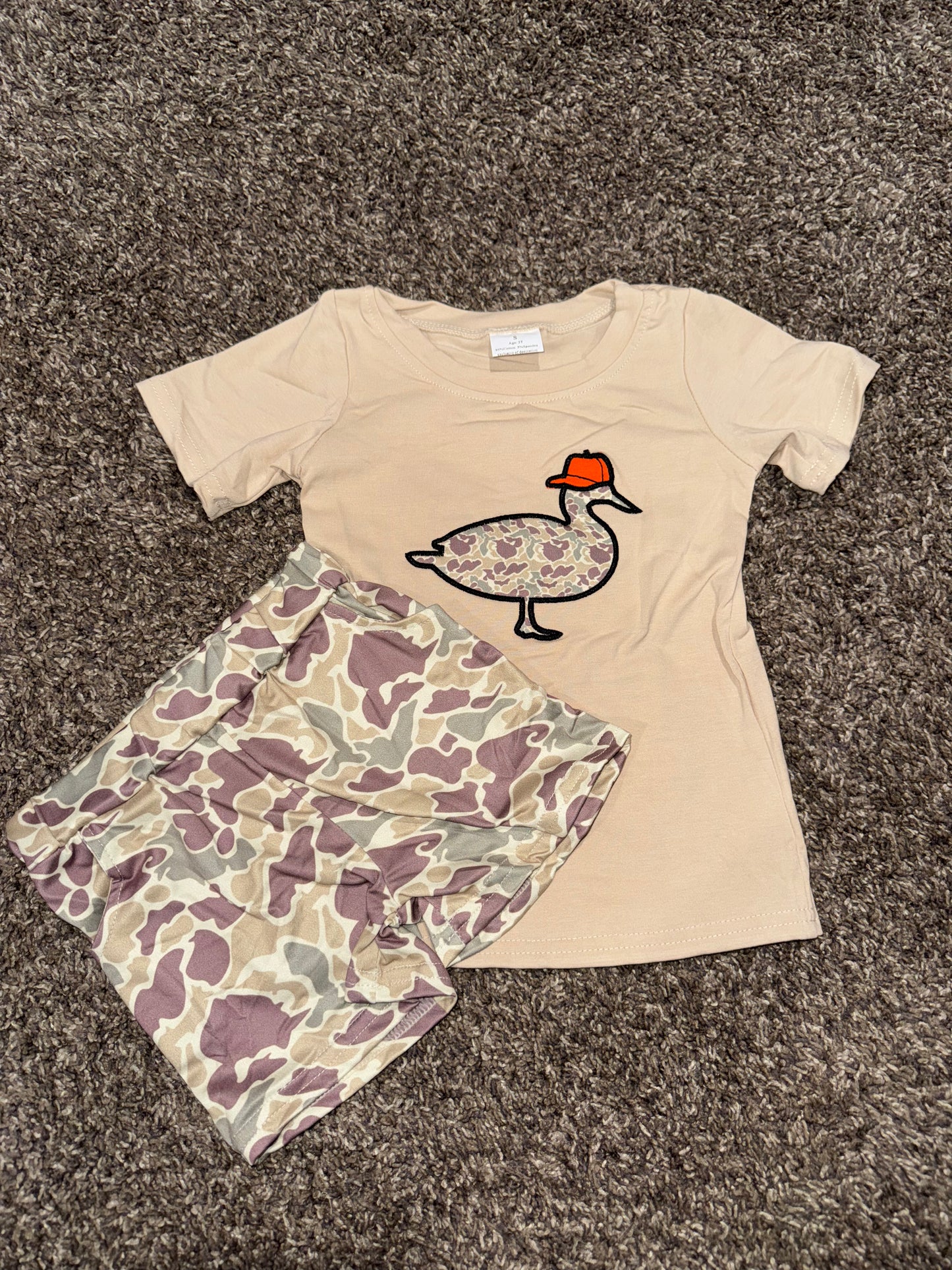Camo Duck Top/ Shorts Set