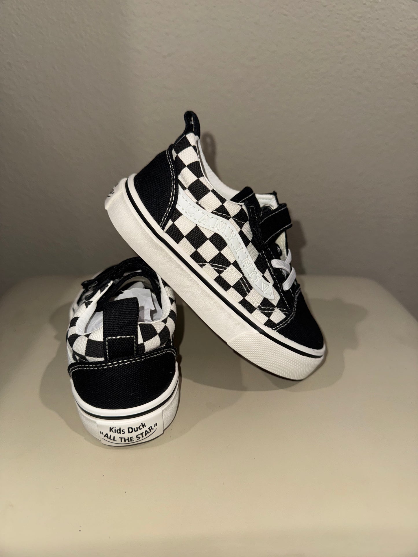 Black And Checkered Skater Shoes